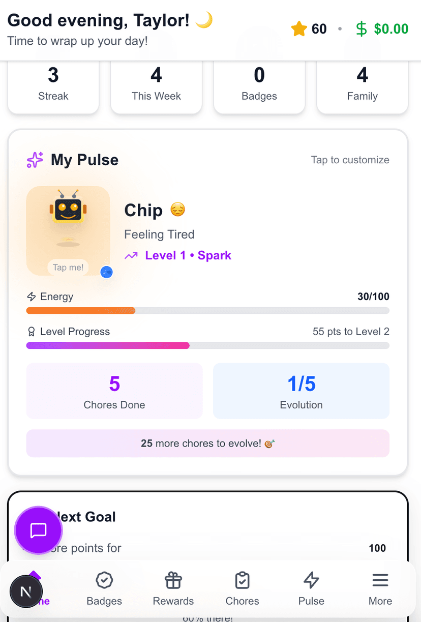 ChorePulse Kids Dashboard